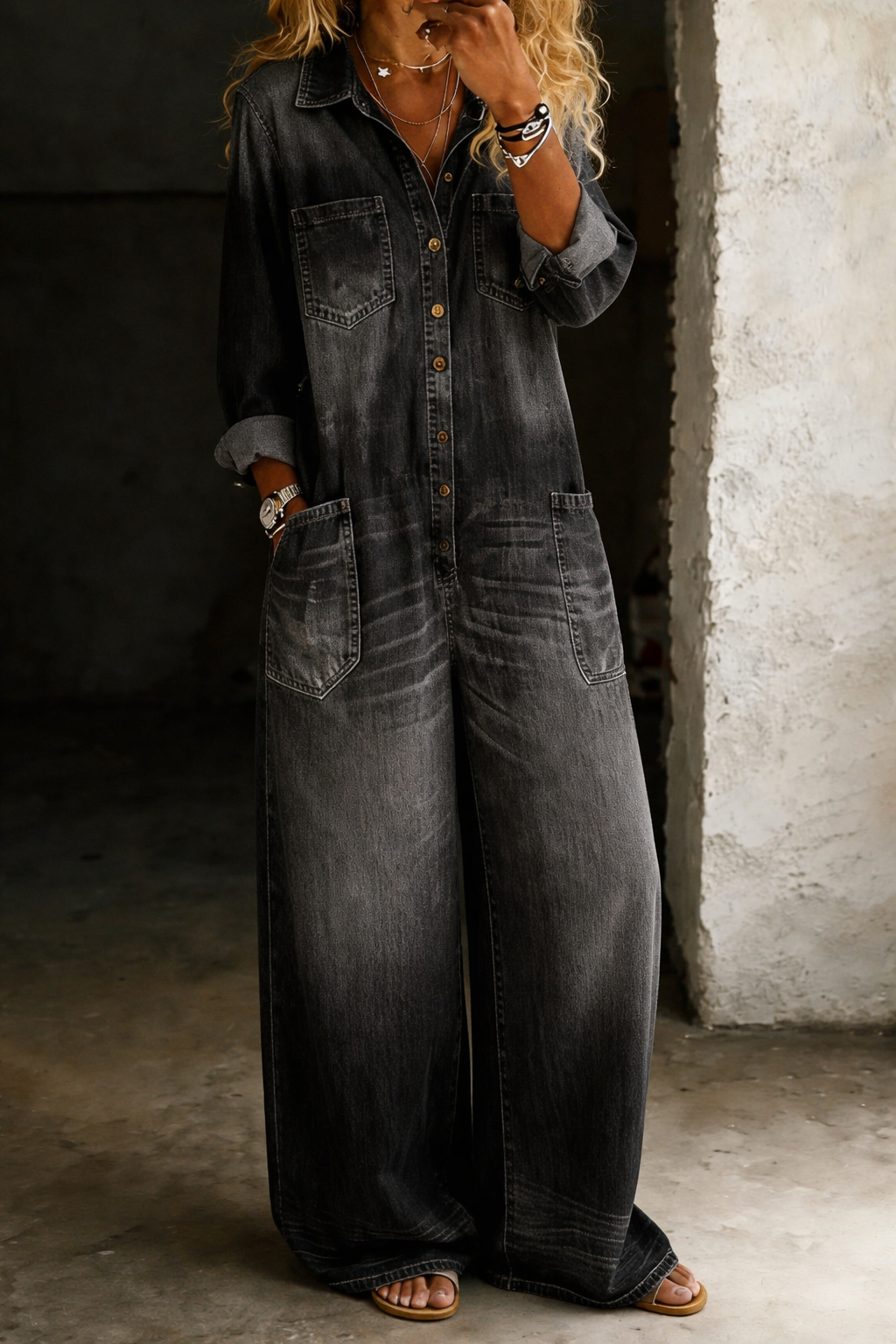 Lena | Soft Everyday Denim Jumpsuit