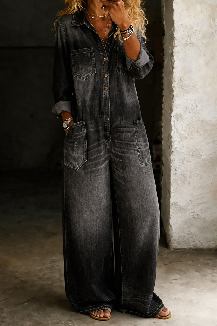 Lena | Soft Everyday Denim Jumpsuit