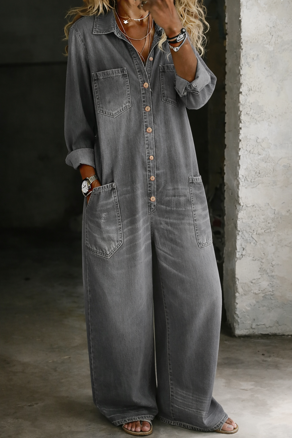 Lena | Soft Everyday Denim Jumpsuit