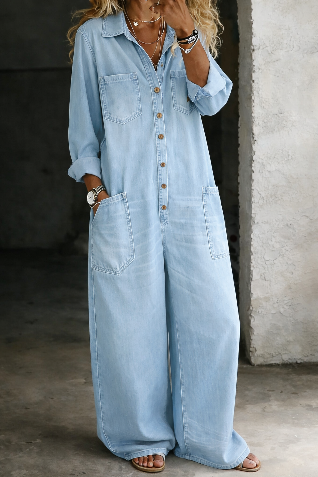 Lena | Soft Everyday Denim Jumpsuit