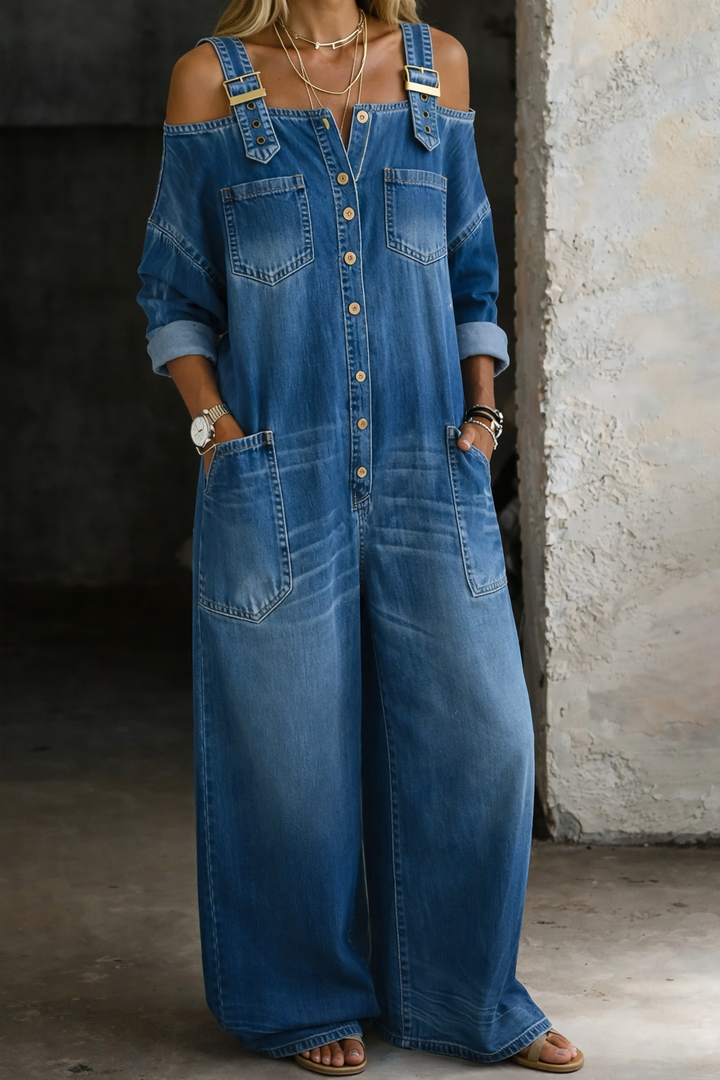 Sophia | Soft Denim Dungarees