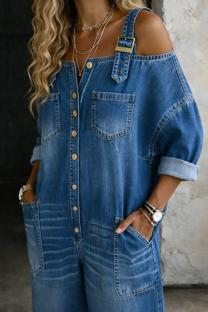 Sophia | Soft Denim Dungarees