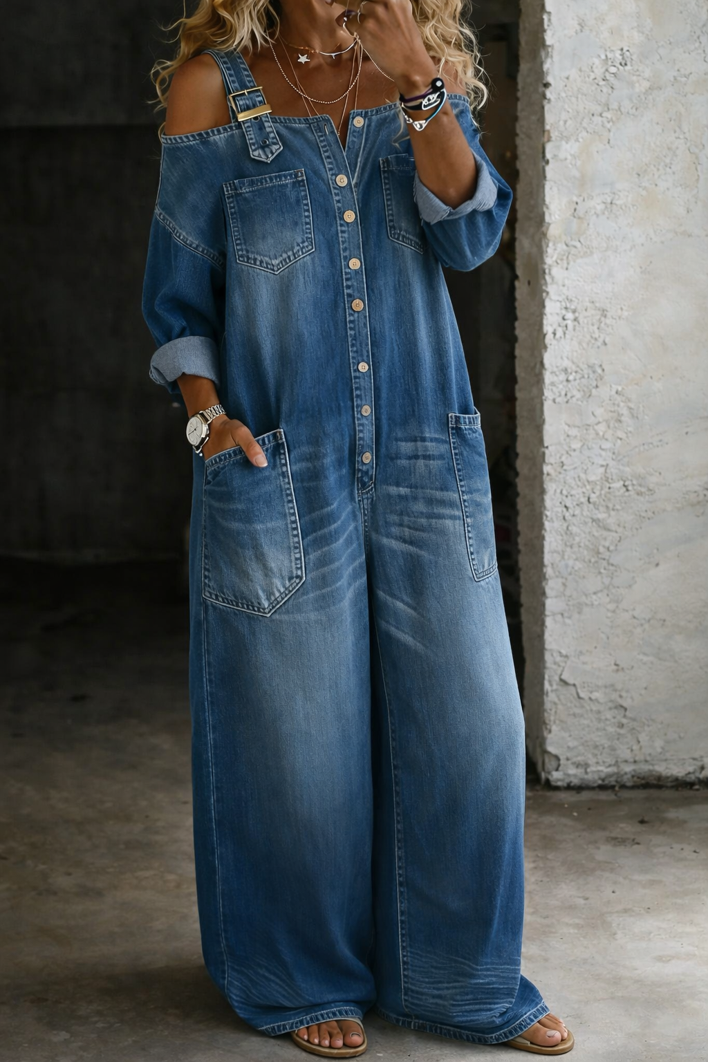 Sophia | Soft Denim Dungarees