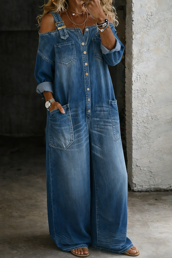 Sophia | Soft Denim Dungarees