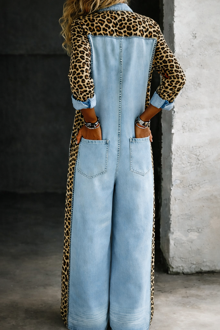 Amanda | Soft Denim Shirt Jumpsuit