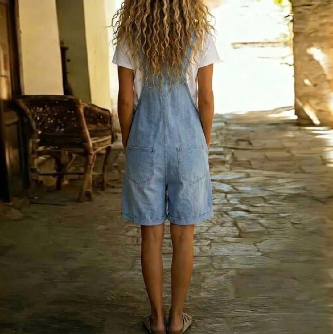 Saylor | Soft Denim Short Dungarees