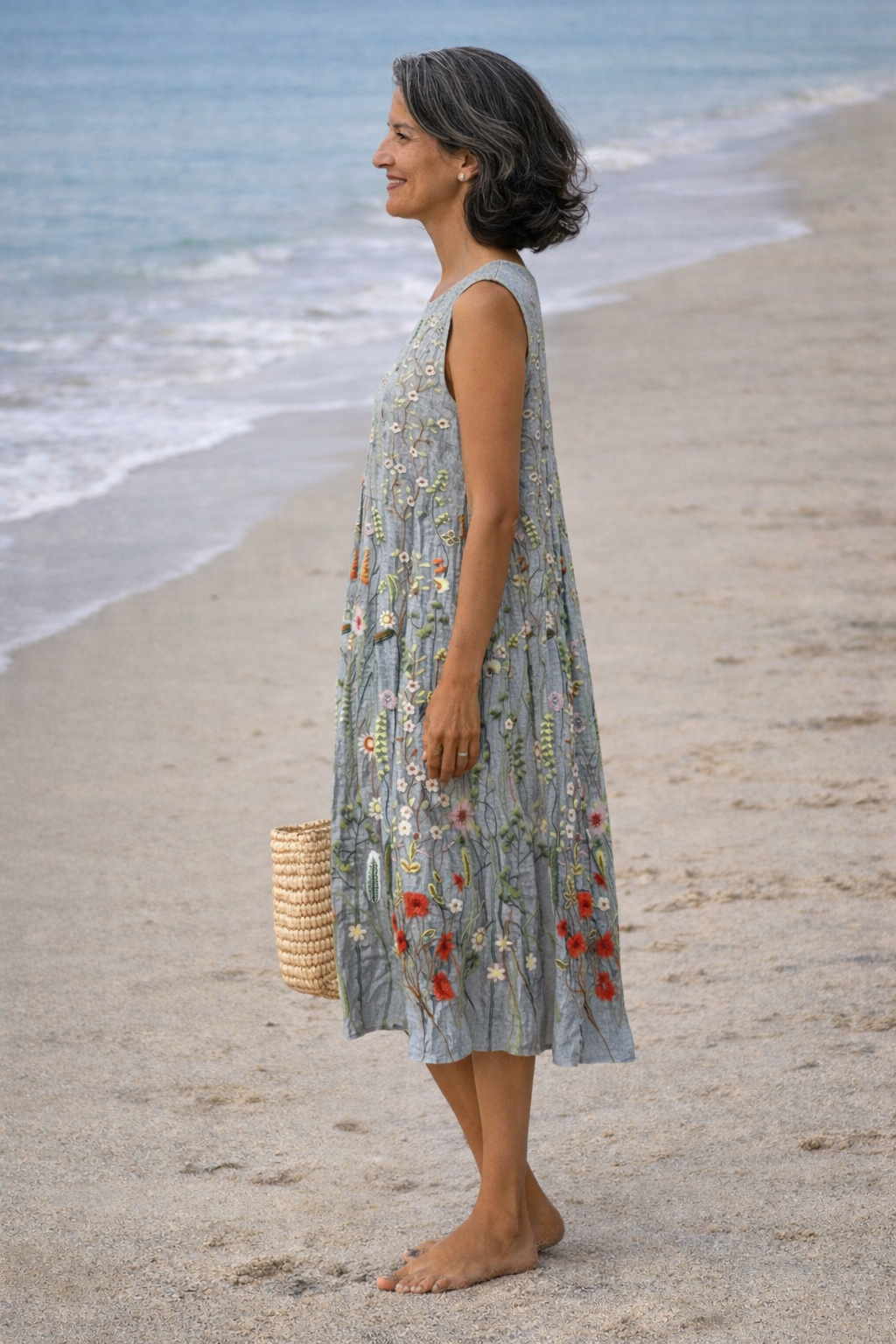 Cara | Midi Dress with Wild Flowers