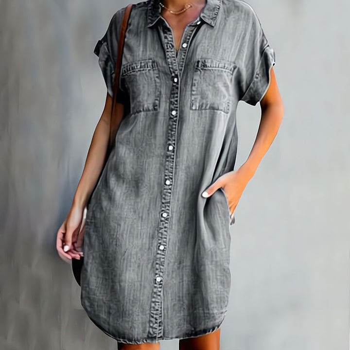 Saylor | Soft Denim Shirt Dress