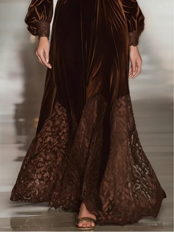 Noemi Suede Maxi Dress