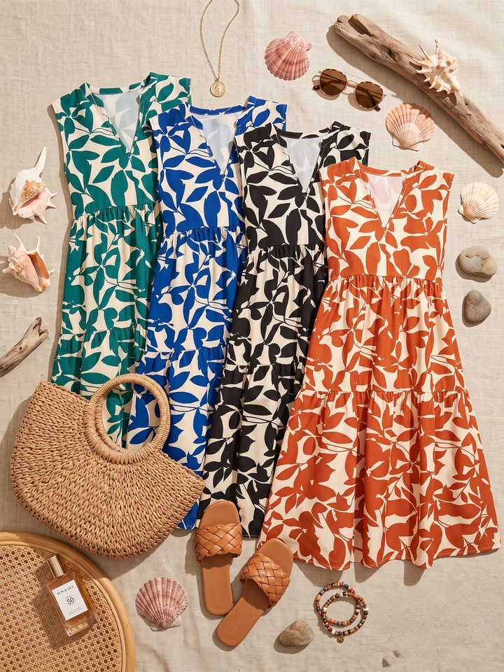 Tasha | Elegant Midi Dress with Tummy-Camouflaging Designa