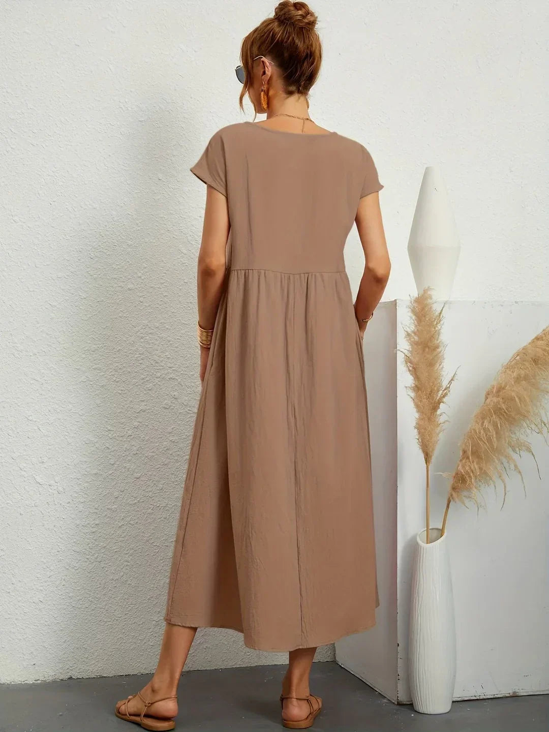 Soft Cotton Lightweight Dress with Pockets