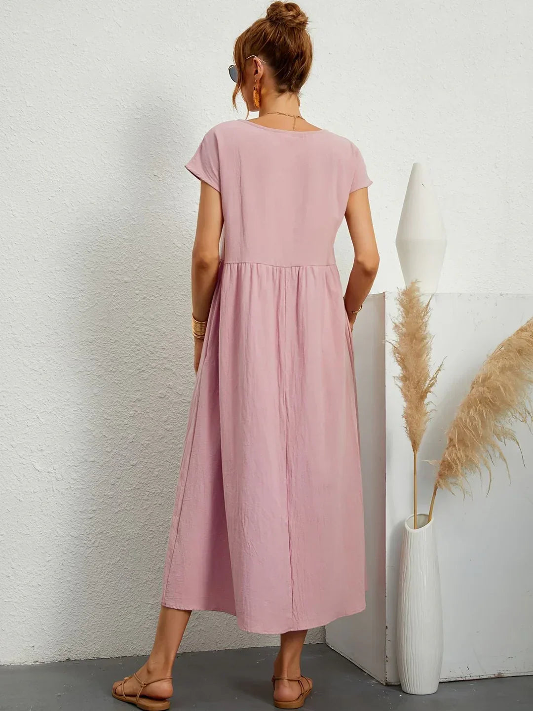 Soft Cotton Lightweight Dress with Pockets