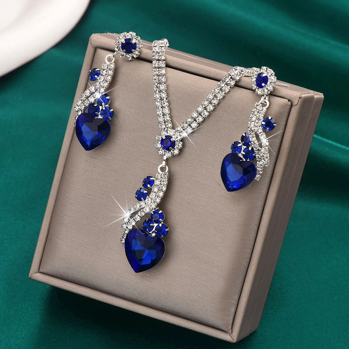 Eilish | Rhinestone Necklace Earrings Set