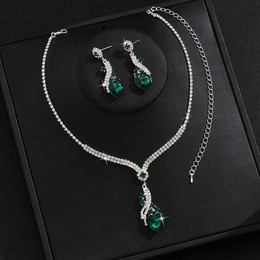 Eilish | Rhinestone Necklace Earrings Set