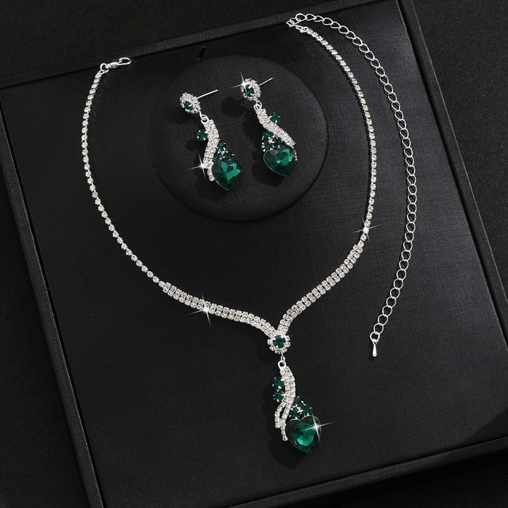 Eilish | Rhinestone Necklace Earrings Set