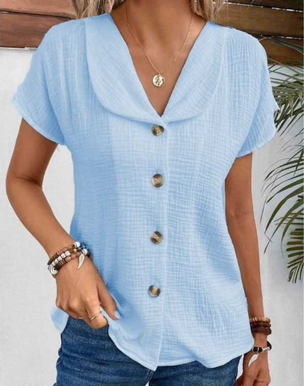 Sarah | Cotton Linen Blouse