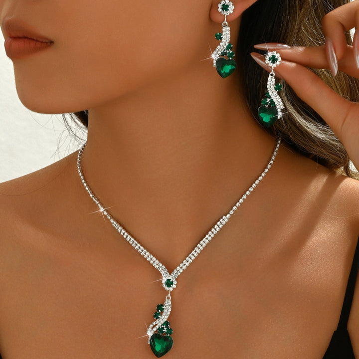 Eilish | Rhinestone Necklace Earrings Set
