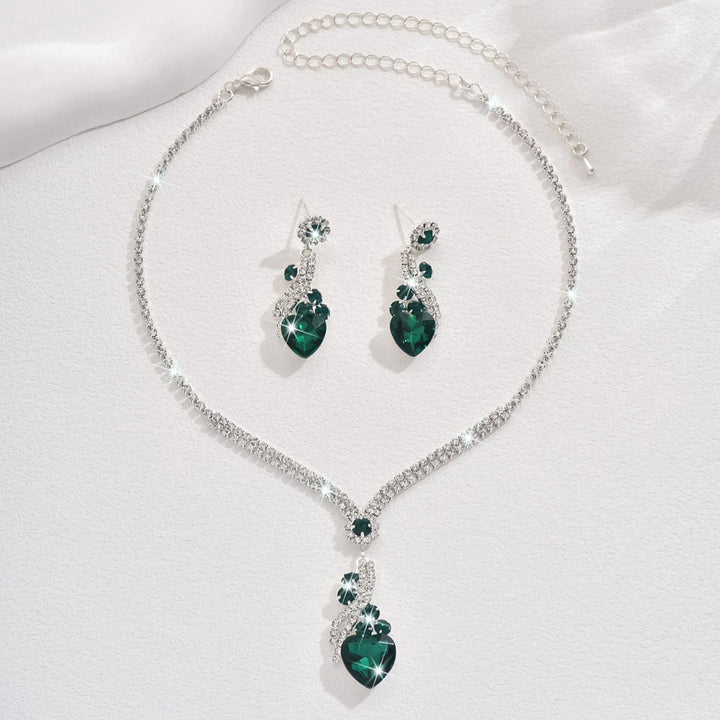 Eilish | Rhinestone Necklace Earrings Set