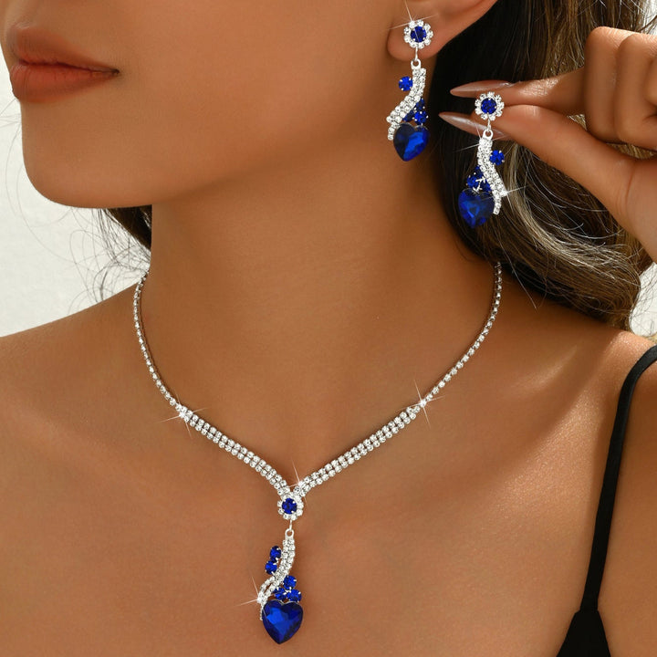 Eilish | Rhinestone Necklace Earrings Set