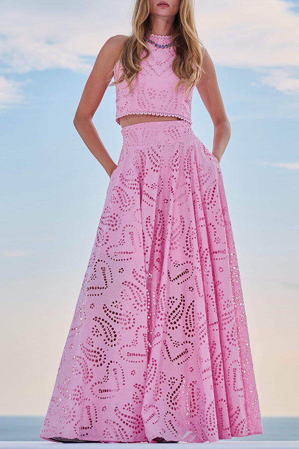 Linda | Women’s Flowy Eyelet Set Dress