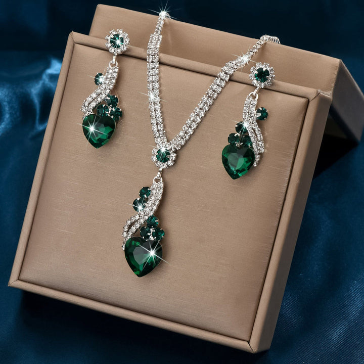 Eilish | Rhinestone Necklace Earrings Set