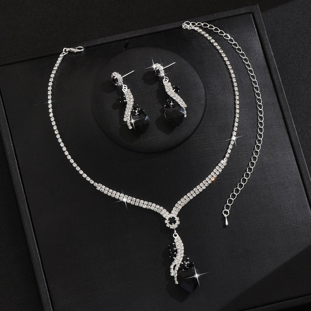 Eilish | Rhinestone Necklace Earrings Set
