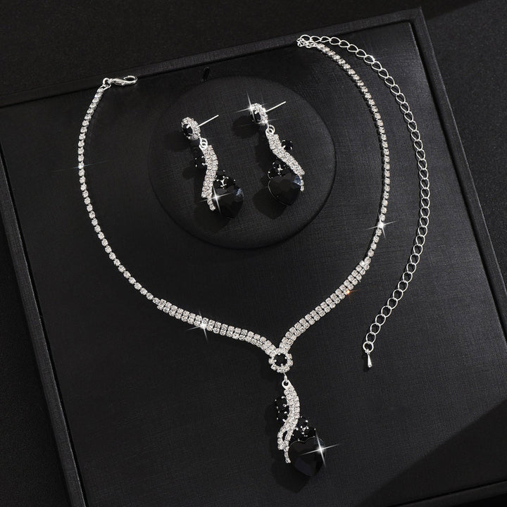 Eilish | Rhinestone Necklace Earrings Set