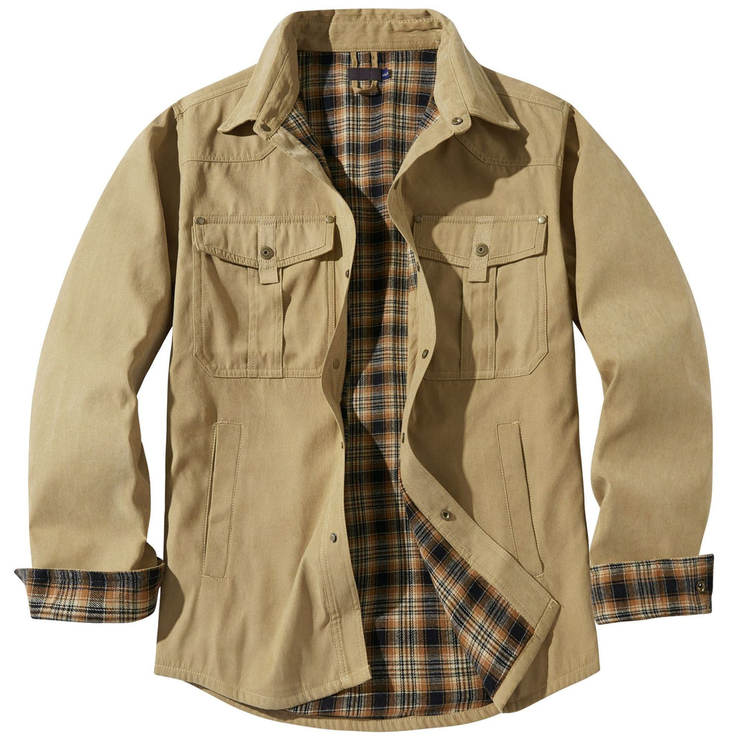 Daedalus™ | Solid Color Retro Style Flannel Jacket