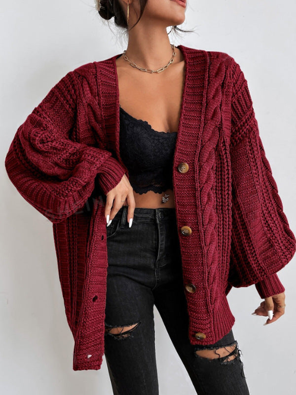 Aleia | Oversized Chunky Cable Knit Cardigan