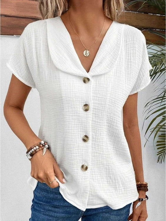 Sarah | Cotton Linen Blouse