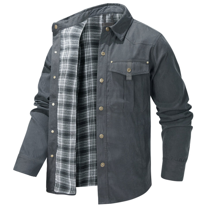 Daedalus™ | Solid Color Retro Style Flannel Jacket