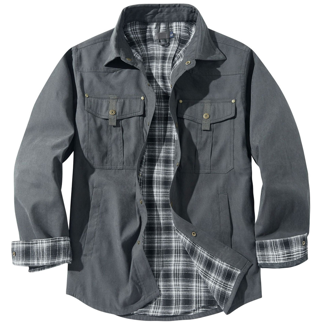 Daedalus™ | Solid Color Retro Style Flannel Jacket