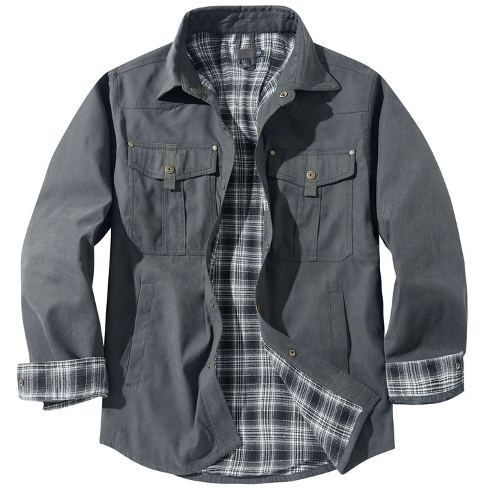 Daedalus™ | Solid Color Retro Style Flannel Jacket