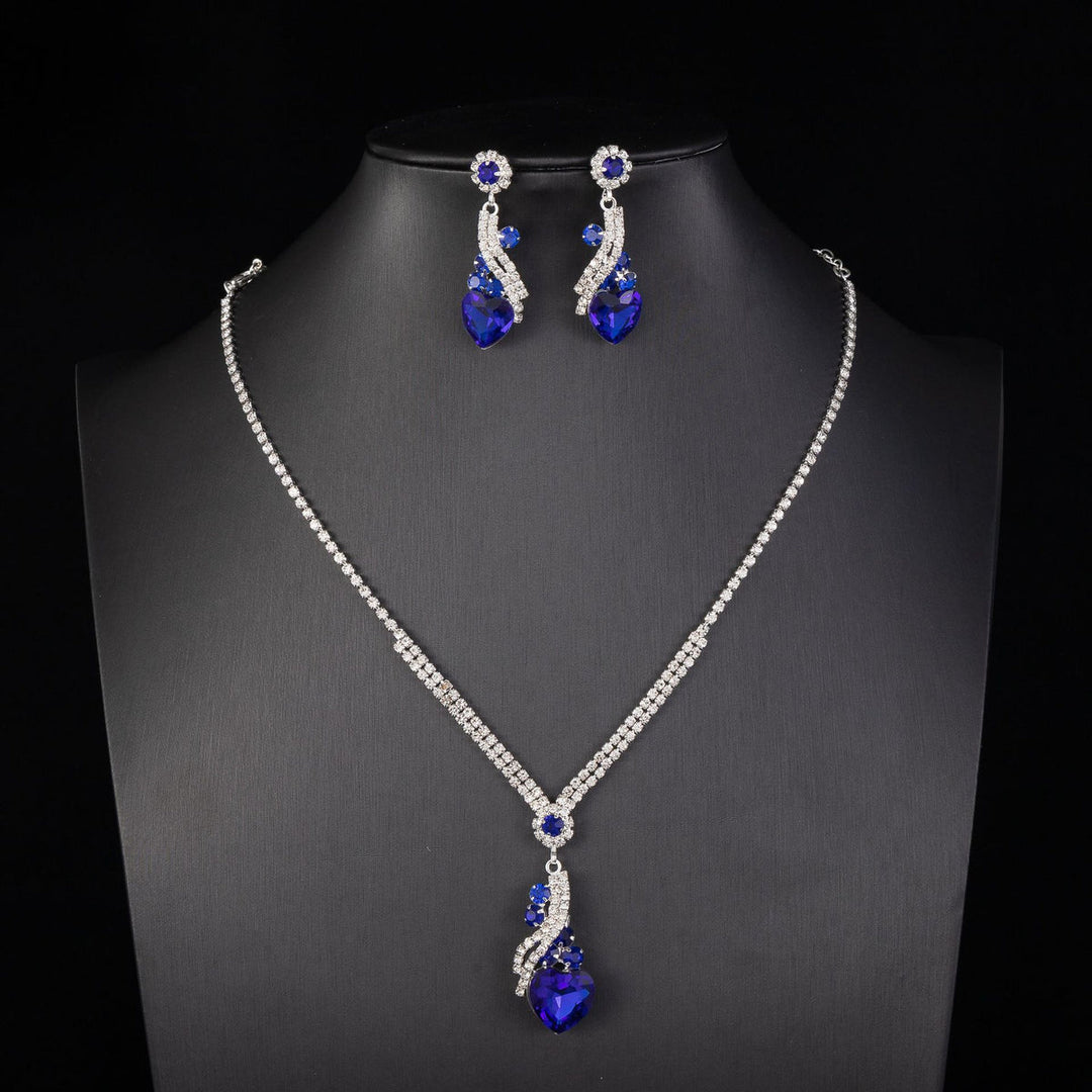 Eilish | Rhinestone Necklace Earrings Set