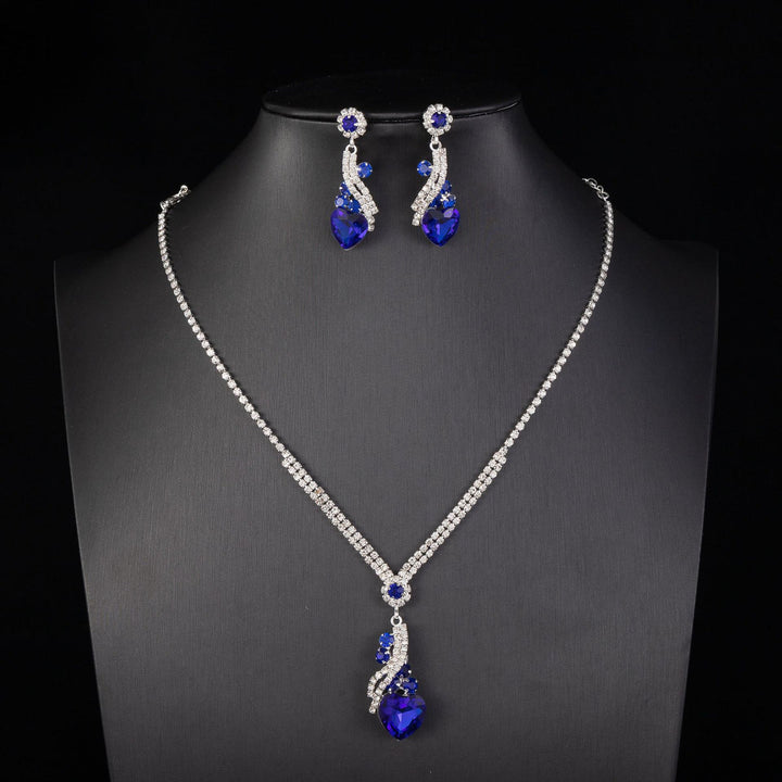 Eilish | Rhinestone Necklace Earrings Set