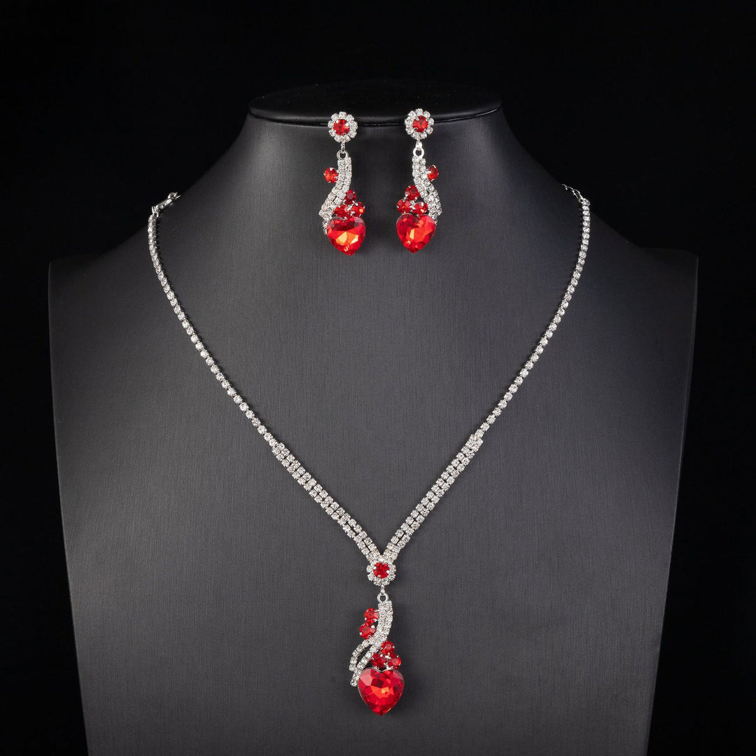 Eilish | Rhinestone Necklace Earrings Set