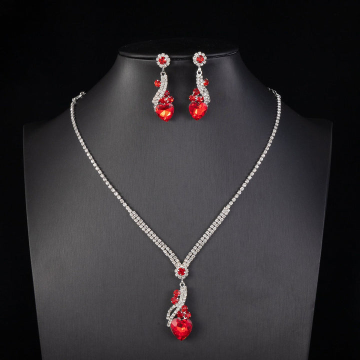 Eilish | Rhinestone Necklace Earrings Set