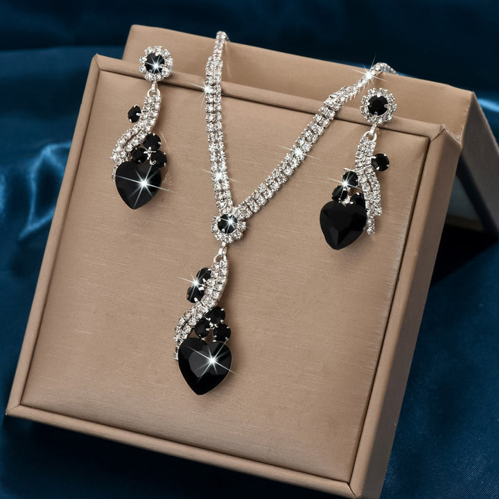 Eilish | Rhinestone Necklace Earrings Set