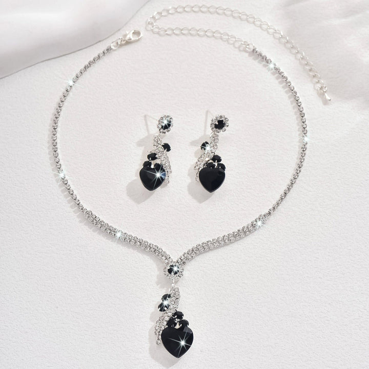 Eilish | Rhinestone Necklace Earrings Set