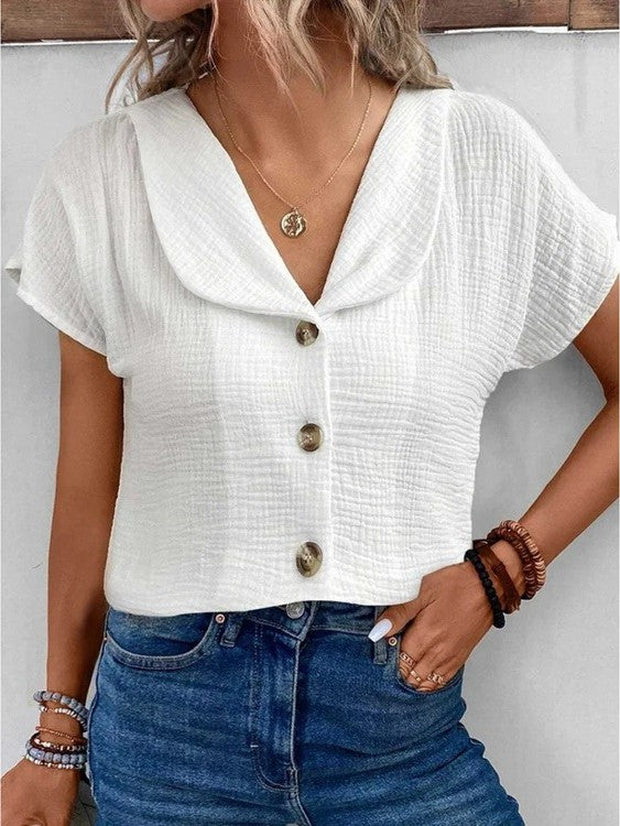 Sarah | Cotton Linen Blouse
