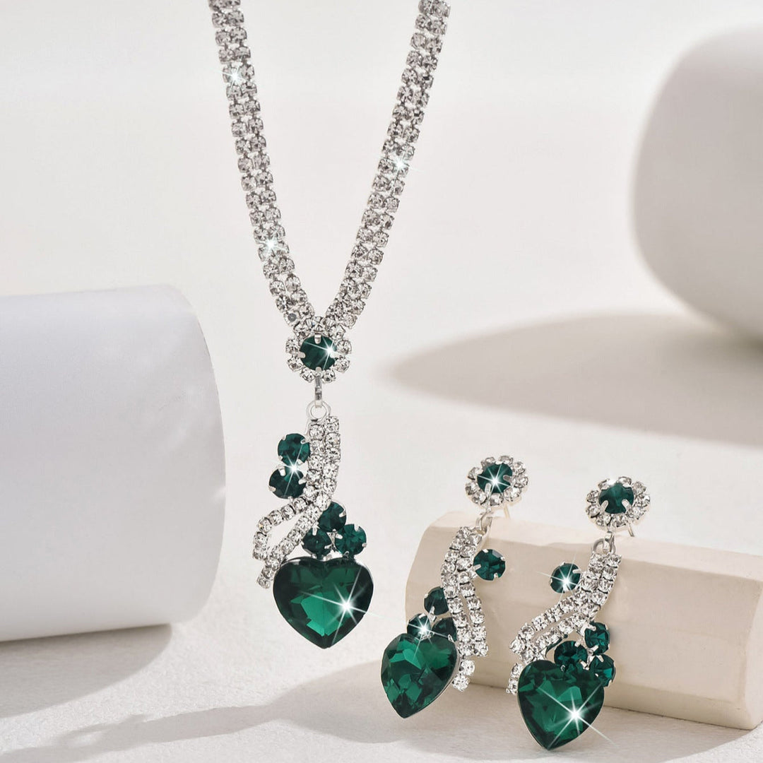 Eilish | Rhinestone Necklace Earrings Set