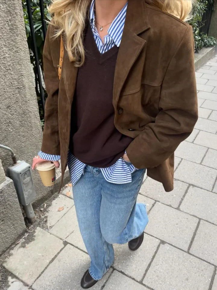 Elizabeth™ | Flap Pocket High Street Brown Jacket