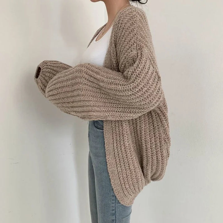Estelle™ | Casual Solid Color Lanter Sleeve Cardigan Sweater