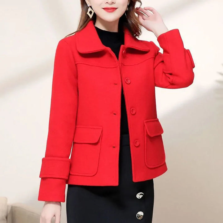Henriette™ | Single-breasted Turn-down Collar Short Coat