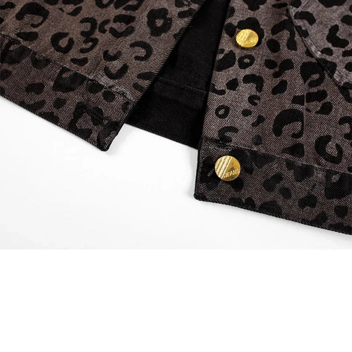 Hilda™ | Leopard Gradient Fit Denim Jacket