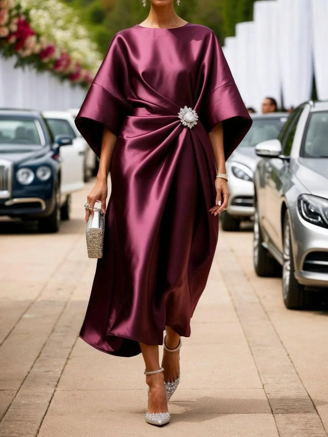 Miranda | Long Dress in Luxurious Sparkling Satin