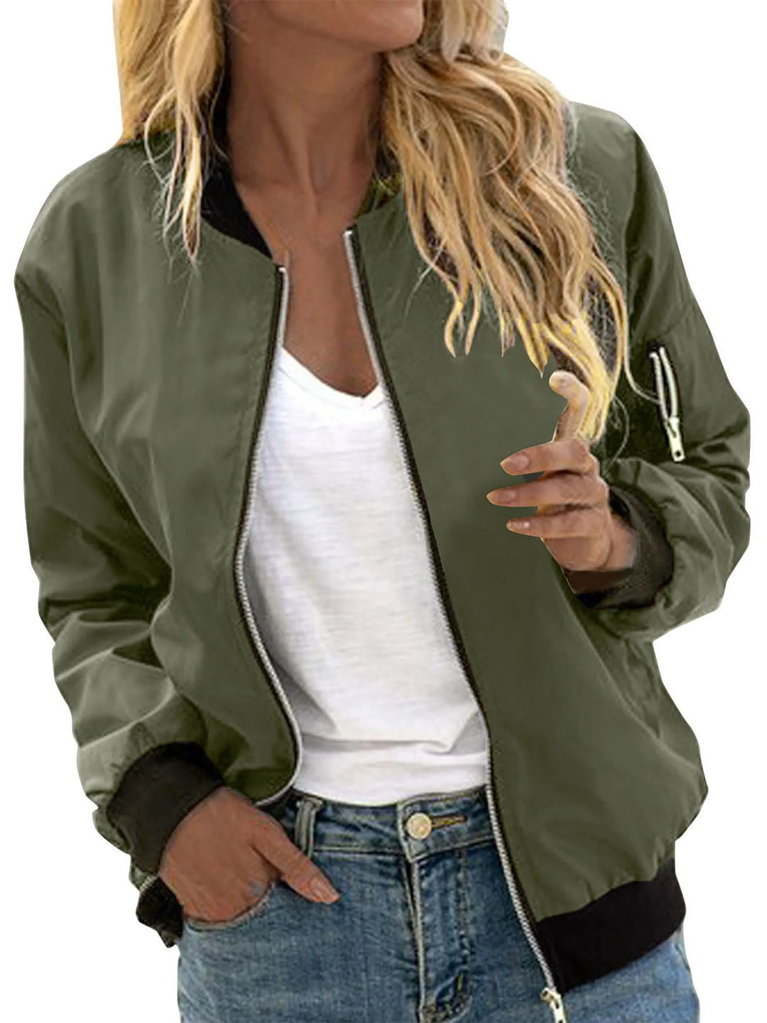 Lizbeth™ | Casual Solid Color Outerwear Zipper Jacket