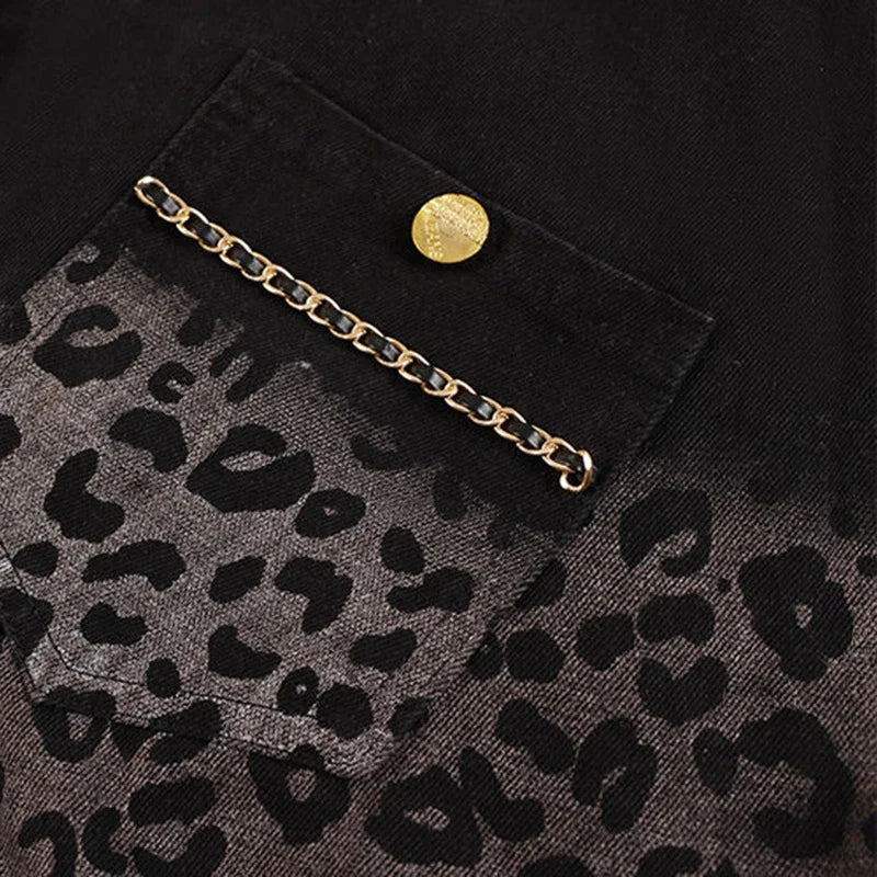 Hilda™ | Leopard Gradient Fit Denim Jacket