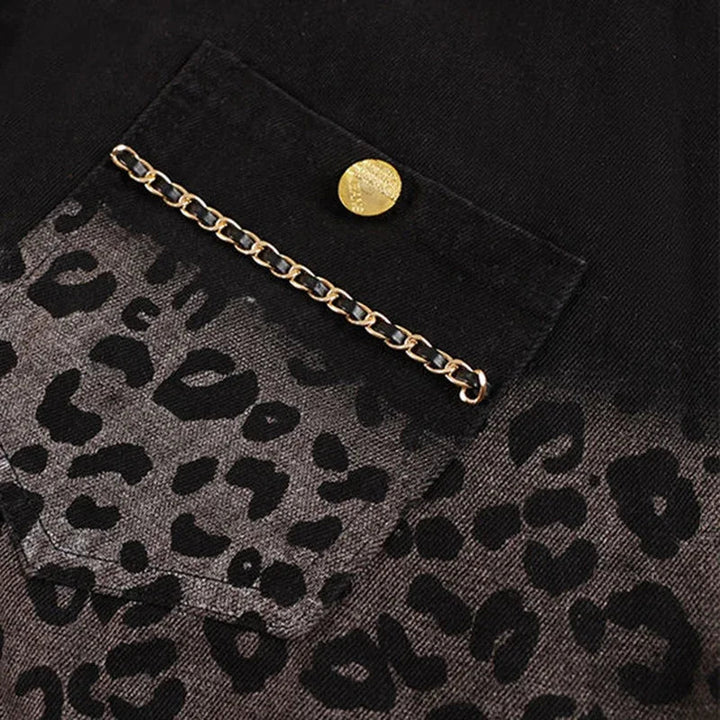 Hilda™ | Leopard Gradient Fit Denim Jacket