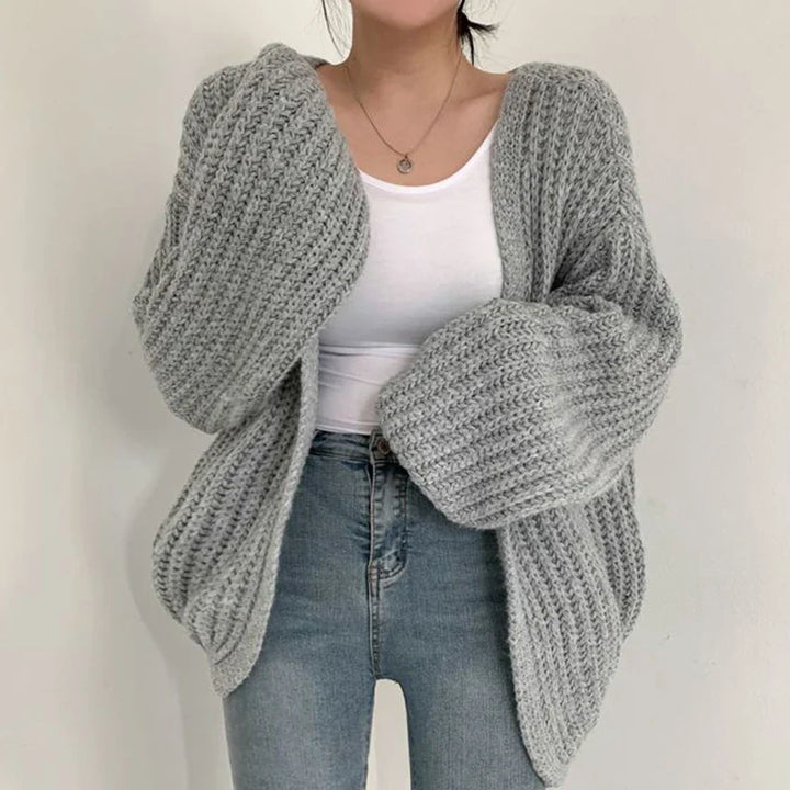 Estelle™ | Casual Solid Color Lanter Sleeve Cardigan Sweater